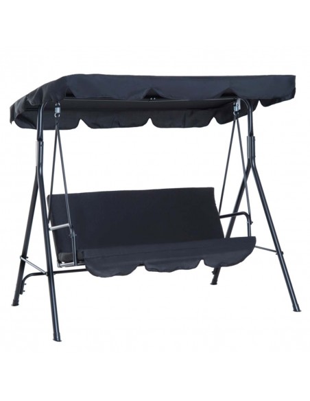 Outsunny 3 Seater Canopy Garden Swing Chair with Top Roof, Black - pic 11723 | FastDaddyshop