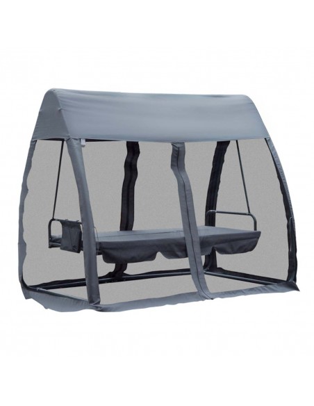 Outsunny Swing Chair Lounger Bed, 3 Persons, Convertible, Grey - pic 11724 | FastDaddyshop