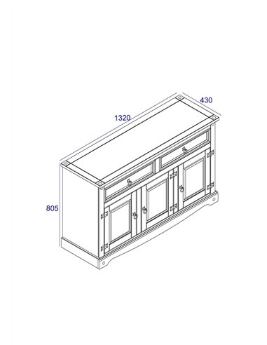 Core Products Corona White medium sideboard, CRW716