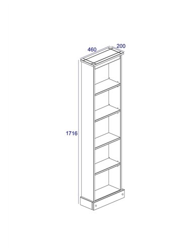 Core Products Corona White tall narrow bookcase, CRW746