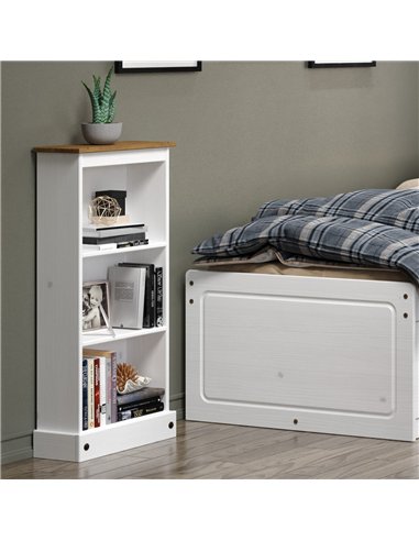 Core Products Corona White low narrow bookcase, CRW748
