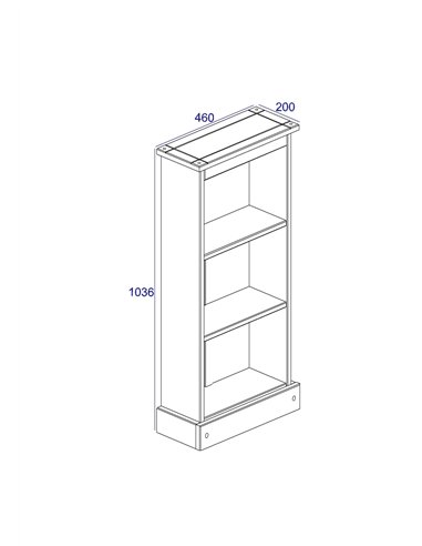 Core Products Corona White low narrow bookcase, CRW748