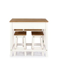Core Products Corona White breakfast drop leaf table & 2 stools SET, CRWTBSET4 2