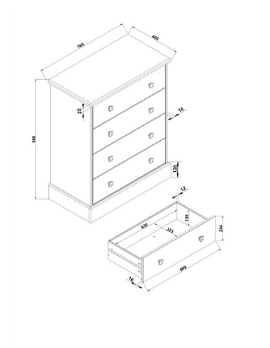 Core Products Cotswold 4 drawer chest, CT114