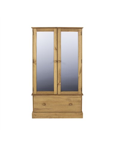 Core Products Cotswold 2 mirror door, 1 drawer wardrobe, CT181