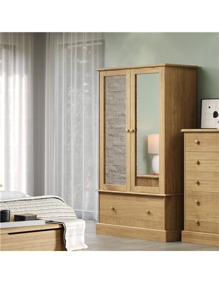 Core Products Cotswold 2 mirror door, 1 drawer wardrobe, CT181 - pic 117307 | FastDaddyshop
