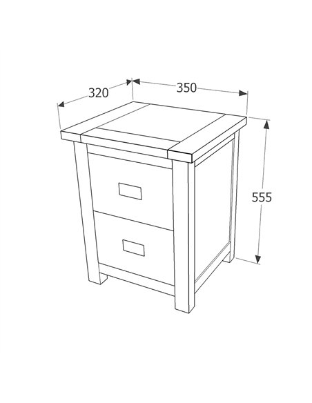 Core Products Dunkeld 2 drawer petite bedside cabinet, DK209 - pic 117322 | FastDaddyshop
