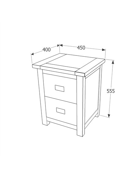 Core Products Dunkeld 2 drawer bedside cabinet, DK210 - pic 117327 | FastDaddyshop