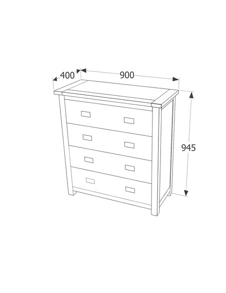 Core Products Dunkeld 4 drawer chest, DK214 - pic 117332 | FastDaddyshop