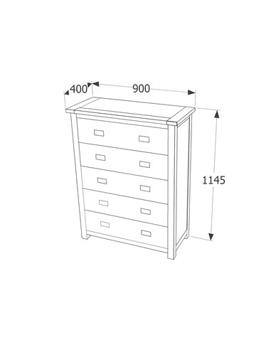 Core Products Dunkeld 5 drawer chest, DK215