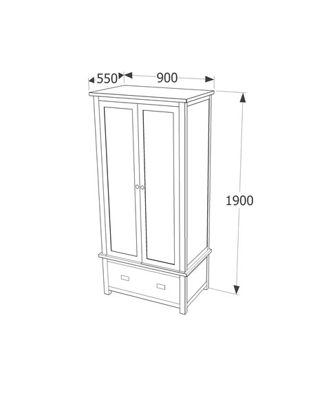 Core Products Dunkeld 2 door, 1 drawer wardrobe, DK221 - pic 117347 | FastDaddyshop