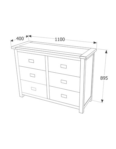 Core Products Dunkeld 3+3 dr wide chest, DK233