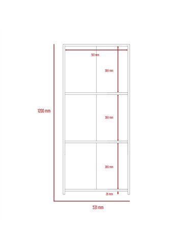 Core Products Dallas low bookcase with 3 shelves, DL203