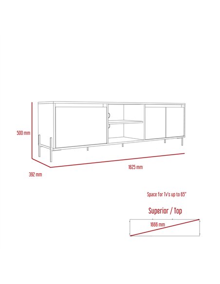 Core Products Dallas ultra wide TV rack with 4 doors, DL912 - pic 117409 | FastDaddyshop