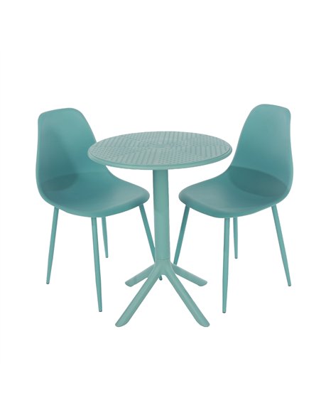 Core Products Rimini 3 piece Cala bistro table & 2 chair set outdoor grade, sky blue, GRDTC101-SB - pic 117432 | FastDaddyshop
