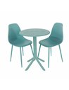 Core Products Rimini 3 piece Cala bistro table & 2 chair set outdoor grade, sky blue, GRDTC101-SB