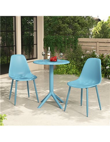 Core Products Rimini 3 piece Cala bistro table & 2 chair set outdoor grade, sky blue, GRDTC101-SB