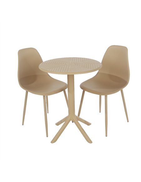 Core Products Rimini 3 piece Cala bistro table & 2 chair set outdoor grade, sand, GRDTC101-SN - pic 117439 | FastDaddyshop