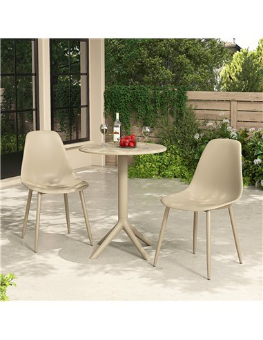 Core Products Rimini 3 piece Cala bistro table & 2 chair set outdoor grade, sand, GRDTC101-SN