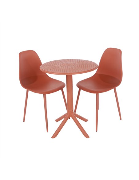 Core Products Rimini 3 piece Cala bistro table & 2 chair set outdoor grade, terracotta, GRDTC101-TR - pic 117446 | FastDaddyshop
