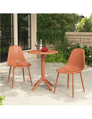 Core Products Rimini 3 piece Cala bistro table & 2 chair set outdoor grade, terracotta, GRDTC101-TR