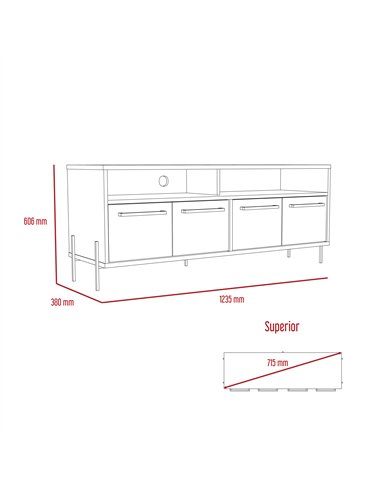 Core Products Harvard wide screen TV rack with 4 doors, HR912