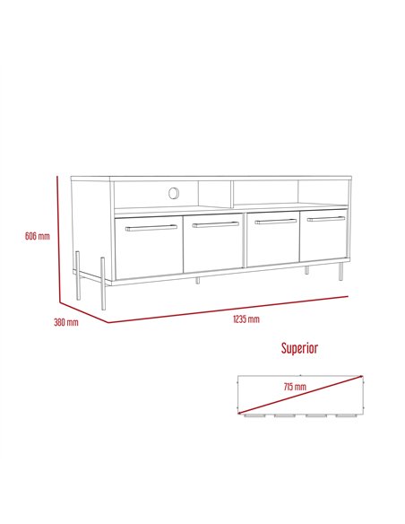 Core Products Harvard wide screen TV rack with 4 doors, HR912 - pic 117489 | FastDaddyshop