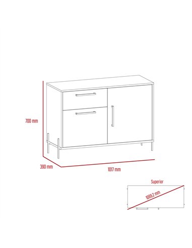 Core Products Harvard small sideboard with 2 doors & 1 drawer , HR915