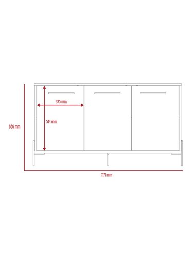 Core Products Harvard medium sideboard with 3 doors , HR916