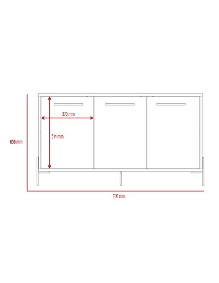 Core Products Harvard medium sideboard with 3 doors , HR916 - pic 117511 | FastDaddyshop