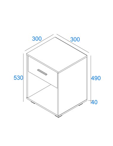 Core Products Lido 1 drawer compact bedside cabinet , LD208