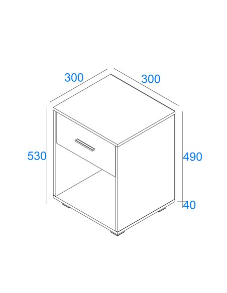 Core Products Lido 1 drawer compact bedside cabinet , LD208 - pic 117517 | FastDaddyshop
