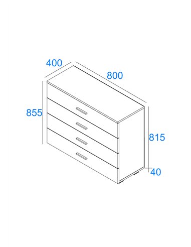 Core Products Lido 4 drawer chest of drawers  , LD224