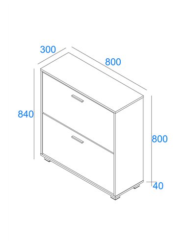 Core Products Lido 2 door shoe cabinet , LD241