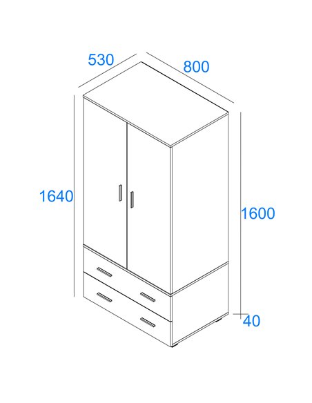 Core Products Lido 2 door, 2 drawer low wardrobe , LD282 - pic 117554 | FastDaddyshop