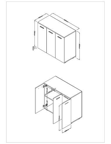 Core Products Lido 3 door sideboard, LD716