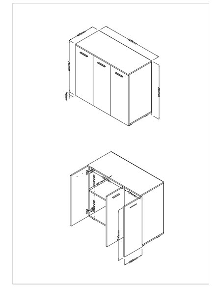 Core Products Lido 3 door sideboard, LD716 - pic 117563 | FastDaddyshop
