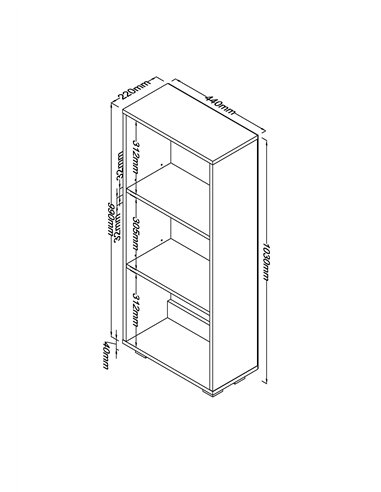 Core Products Lido low narrow bookcase, LD718
