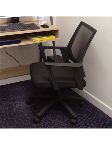 Core Products Loft Home Office home office chair in black mesh back & black fabric seat & black base , LFCH25-BK