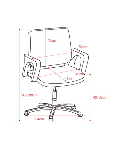 Core Products Loft Home Office home office chair in black mesh back & black fabric seat & black base , LFCH25-BK