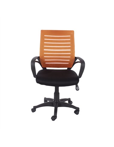 Core Products Loft Home Office study chair with arms, orange mesh back, black fabric seat & black base, LFCH27-OR