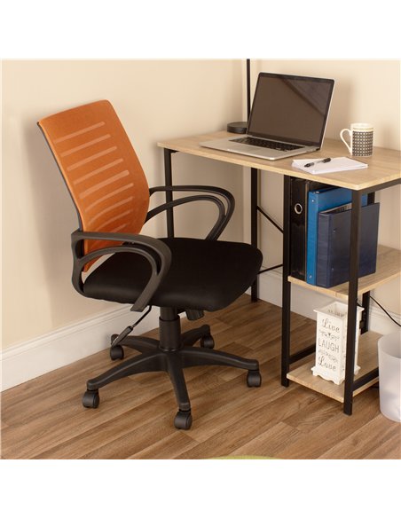 Core Products Loft Home Office study chair with arms, orange mesh back, black fabric seat & black base, LFCH27-OR - pic 117592 | FastDaddyshop