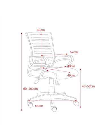 Core Products Loft Home Office study chair with arms, orange mesh back, black fabric seat & black base, LFCH27-OR