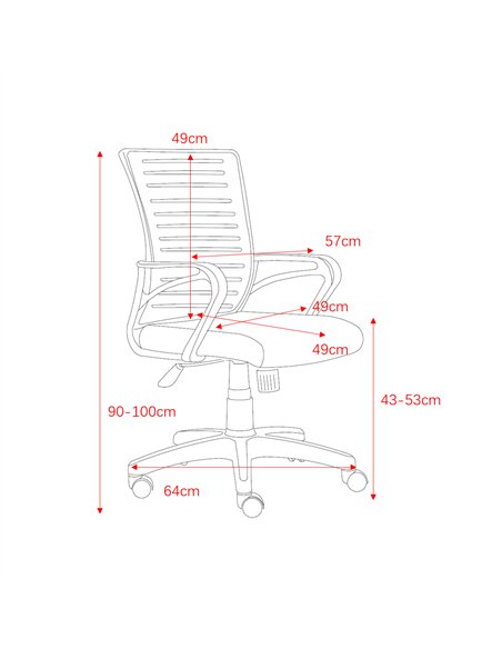 Core Products Loft Home Office study chair with arms, orange mesh back, black fabric seat & black base, LFCH27-OR - pic 117593 | FastDaddyshop