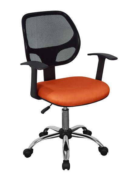 Core Products Loft Home Office home office chair in black mesh back, orange fabric seat with chrome base, LFCH29-OR - pic 117594 | FastDaddyshop