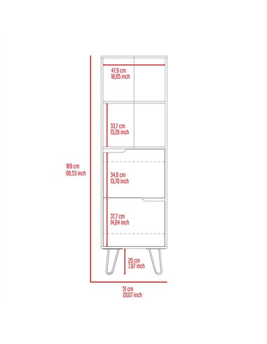 Core Products Manhattan tall bookcase, with 2 doors, MN903