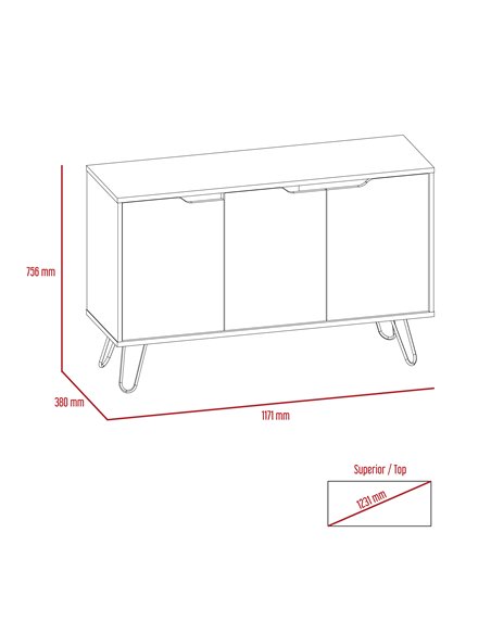 Core Products Manhattan medium sideboard with 3 doors, MN916 - pic 117646 | FastDaddyshop