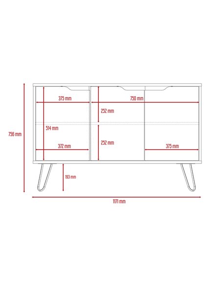 Core Products Manhattan medium sideboard with 3 doors, MN916 - pic 117647 | FastDaddyshop