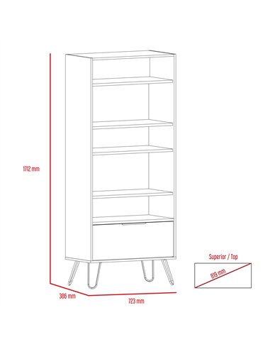 Core Products Nevada display bookcase with door, NE908