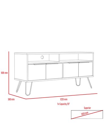Core Products Nevada wide screen TV rack with 4 doors, NE912